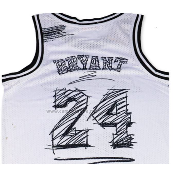 Camiseta Los Angeles Lakers Kobe Bryant NO 24 Mitchell & Ness 2007-08 Blanco